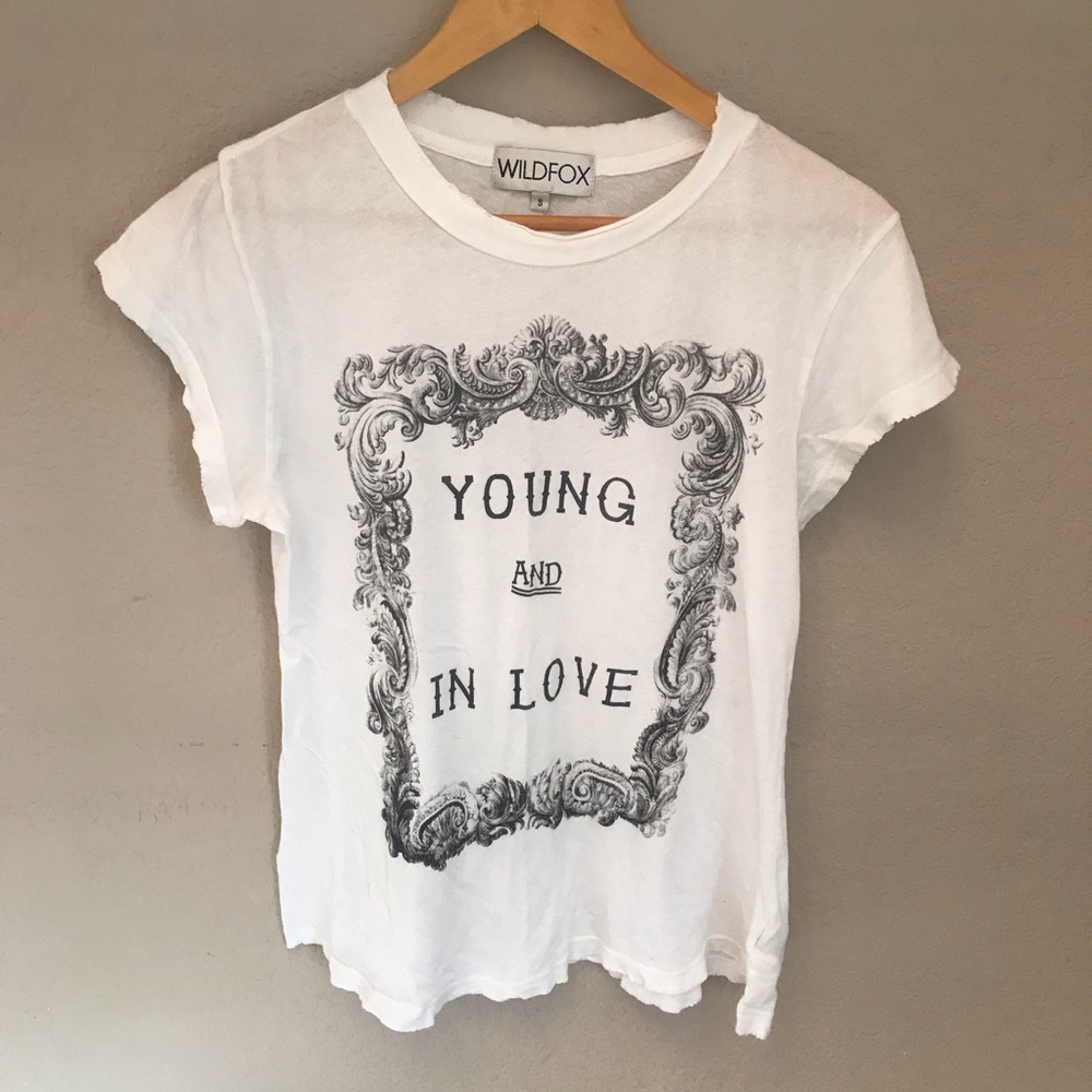 Wildfox Young and In Love tee shirt- White/Small